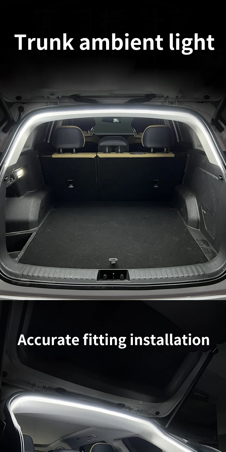 Auto Hochhelle Kofferraumbeleuchtung Ambientebeleuchtung Innenausstattung LED Kabellos Automatische Sensorik Heckklappen-Lichtleiste – Detail 1