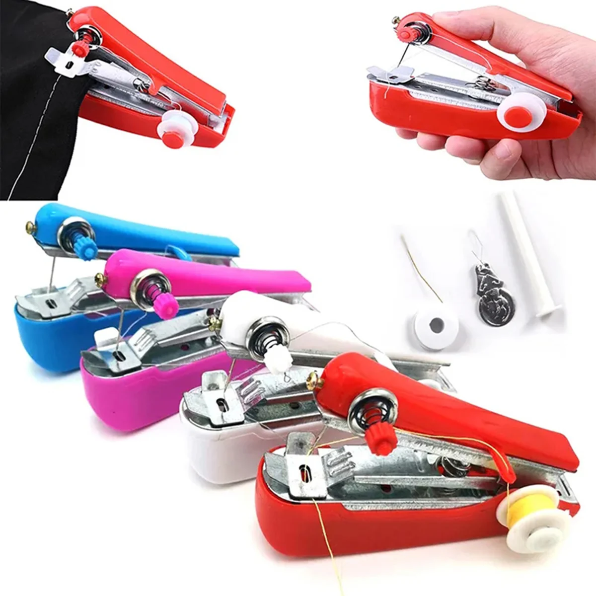 

4 Colors Available Mini Manual Sewing Machine Daily Household Sewing Kit Multi Functional Portable Pocket Sewing Machine