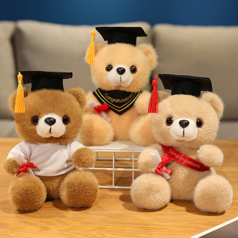 새로운 닥터 테디 베어 봉제 인형 귀여운 테디 베어 학생 역할 놀이 인형 만화 애완 동물 곰 동반자 봉제 인형 졸업 선물