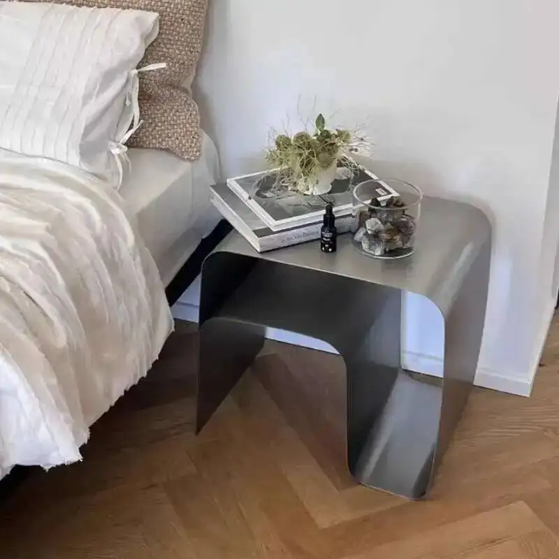 

Multifunctional Living Room Nordic Stainless Steel Coffee Table Home Decor Designer Furniture Bedroom Metal Bedside Tables