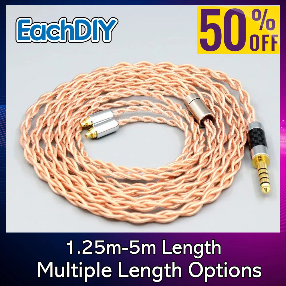 4 كور 1.7 ملم Litz HiFi-OFC كابل سماعة أذن مضفر لـ Sennheiser ie200 IE300 ie600 IE900 8087