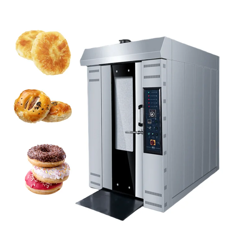 Automatyczna maszyna do pieczenia chleba piekarnicza z piecem konwekcja powietrzna 64 tace z kurczakiem 16 / 32 / 64 tace do pieczenia maszyna do robienia obrotowego