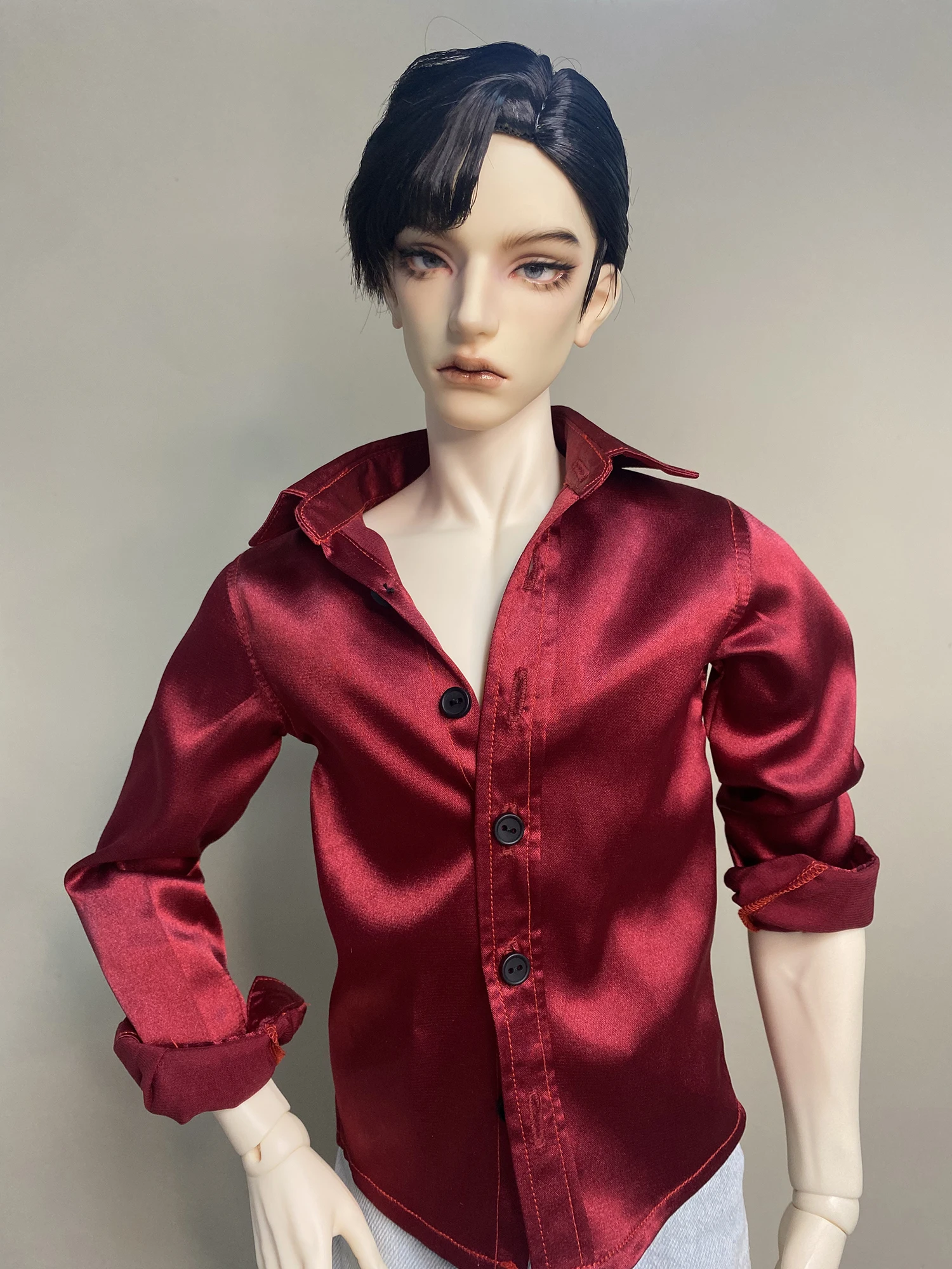 D04-B538 children handmade toy ID75 doll BJD/SD doll's clothes red long sleeved shirt 1pcs