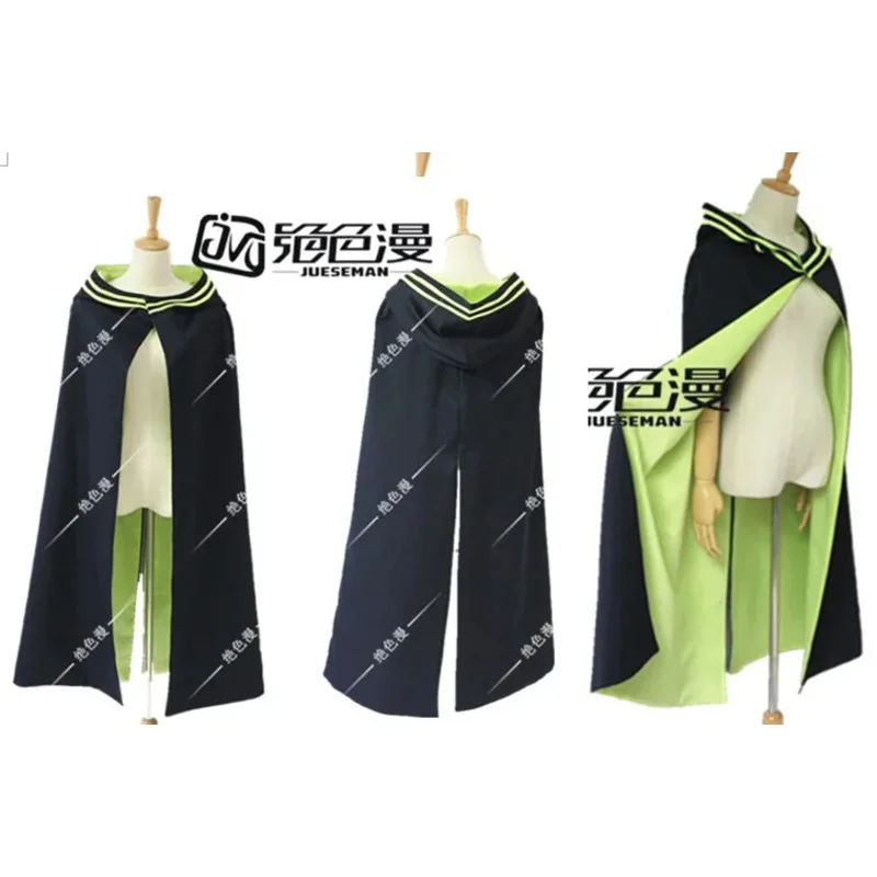 Seraph of the End Owari no Serafu Shinoa Hiragi Outfit Uniform Dress Cloak Cosplay Costume