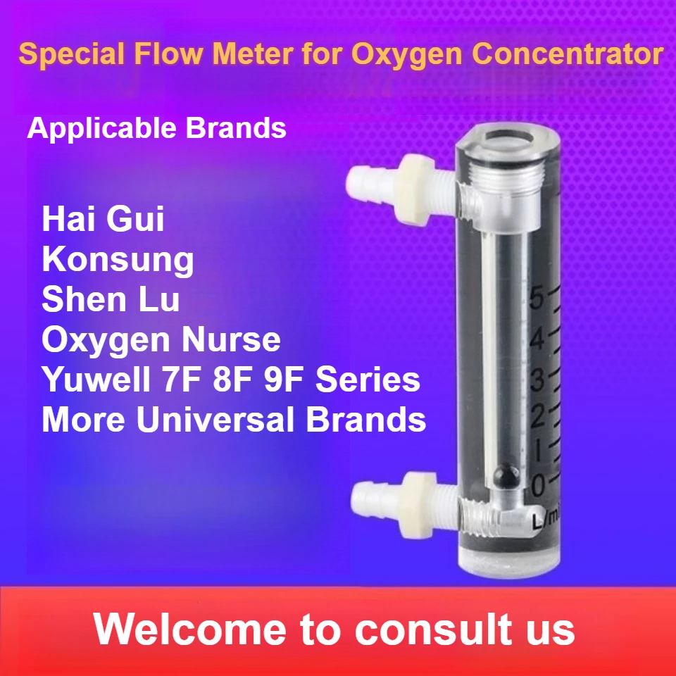 Durable O2 Concentrator Flow Meter Yuwell 7F 8F 9F Universal Oxygen Bar Replacement Accurate Reliable Medical Grade Part