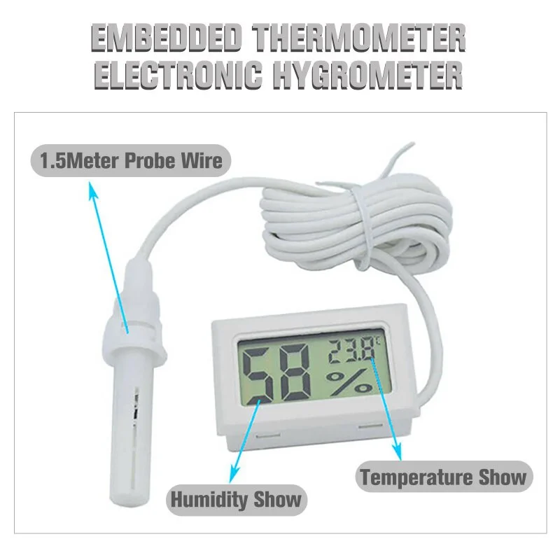 Mini LCD Display digitale igrometro termometro con monitoraggio del sensore comodo rilevatore di umidità portatile alveare per apicoltura