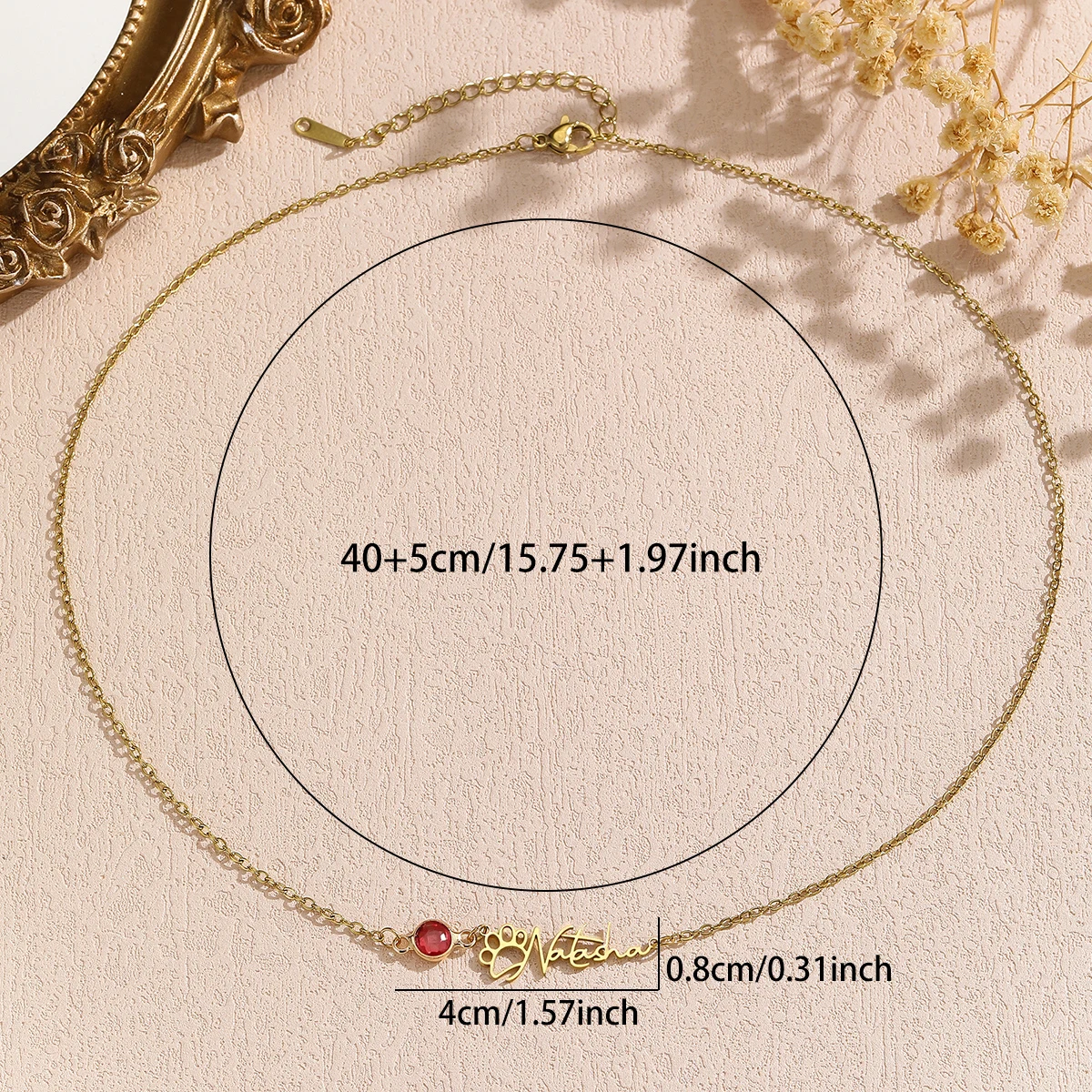 مخصص القط باو اسم المحتوى الإبداعية الأزياء الفولاذ المقاوم للصدأ قلادة الترقوة سلسلة المرأة والرجال الملحقات #2