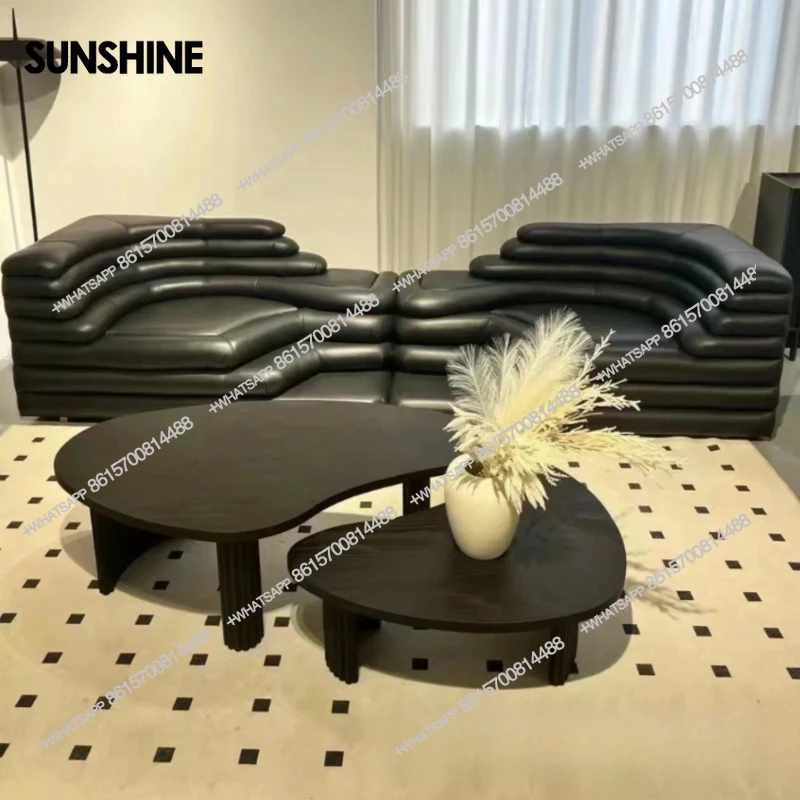 

Designer Terraced Sofa PU / Leather Modular Seating | Modern Minimalist Mountain Terrace Couch for Home & Studio