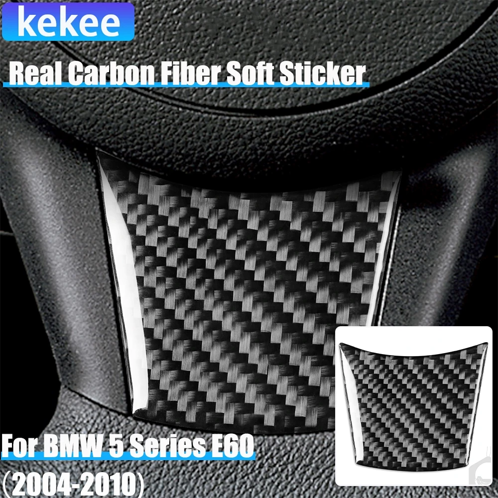 

Real Carbon Fiber Car Accessories Driver Wheel Chin Cover Soft Sticker For BMW 5 Series E60 2004 2005 2006 2007 2008 2009 2010