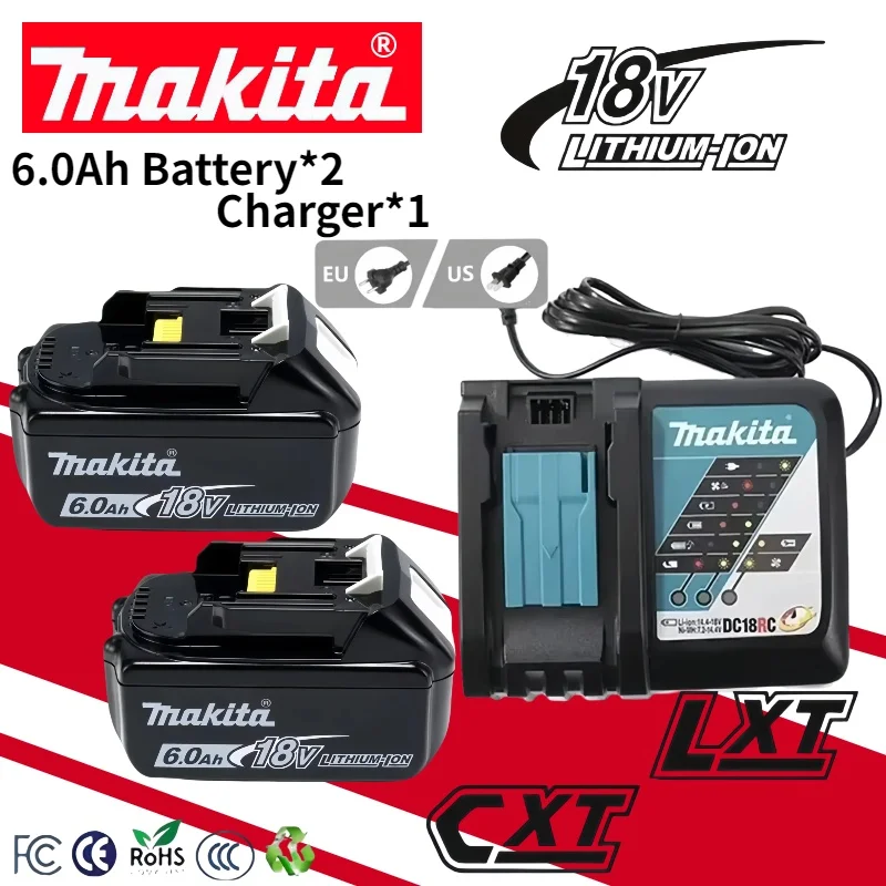 

Makita 18V tool battery replaceable Makita18V BL1830B BL1850B BL1860B LXT400 with Makita electricwrench DDF487 DTW700 DTW285