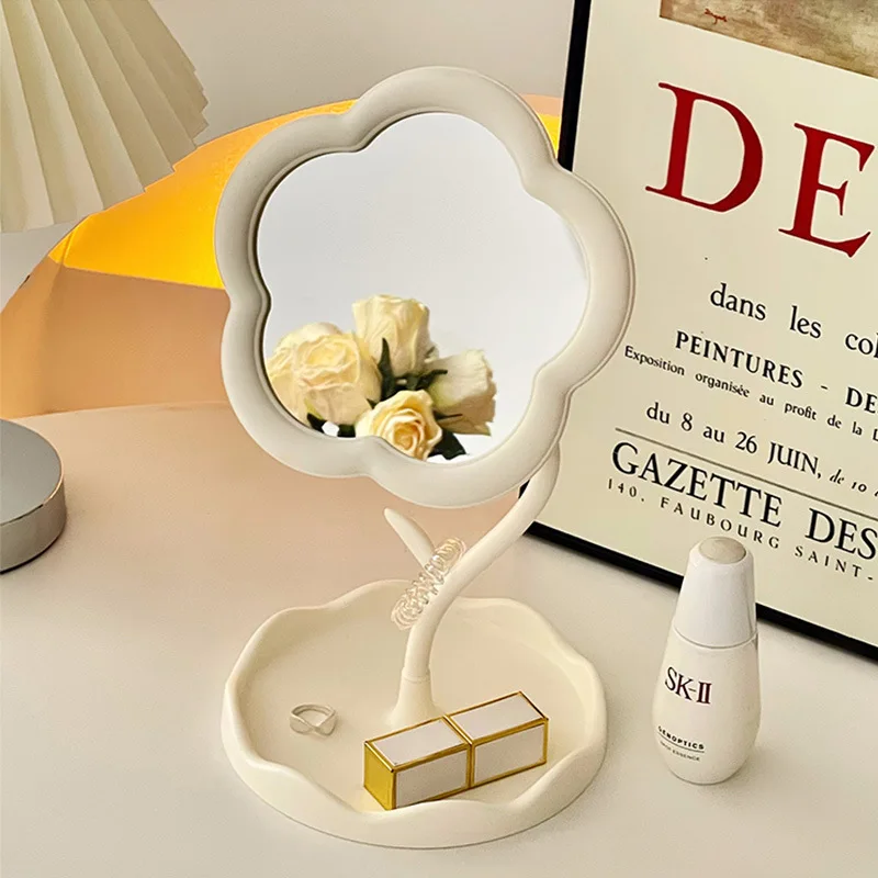 화장대, 사무실 책상 및 학생 메이크업을 위한 보석 홀더가 있는 해바라기 화장대 거울 데스크탑