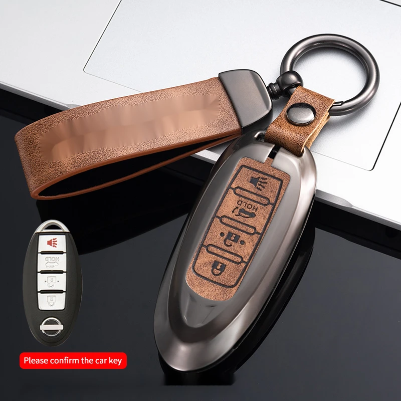 

Leather Car Remote Key Case Cover For NISSAN Maxima Altima Versa Sentra Sunny Sylphy Teana Qashqai X-Trail Juke ShellAccessories