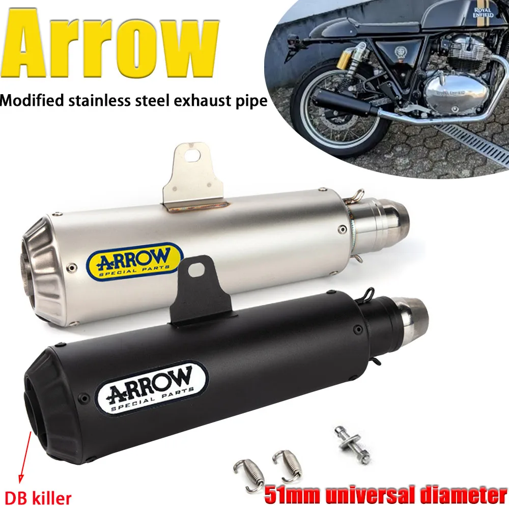 Универсальный 51 мм мотоциклетный глушитель из нержавеющей стали для Honda Yamaha Kawasaki R1 R3 R6 Z400 NVX NMAX PCX125 GSR750 Универсальный 51 мм мотоциклетный глушитель из нержавеющей стали для Honda Yamaha Kawasaki R1 R3 R6 Z400 NVX NMAX PCX125 GSR750