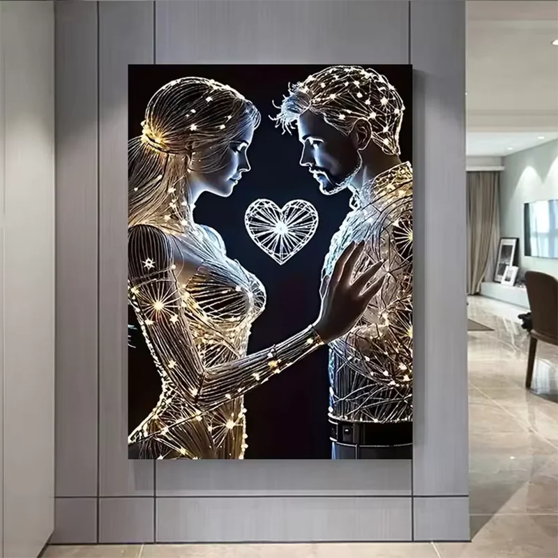 

Couple Portrait Canvas Paintings Black and White Prints Modern Classic Love Wall Poster Decor for Bedroom Office Home Decor