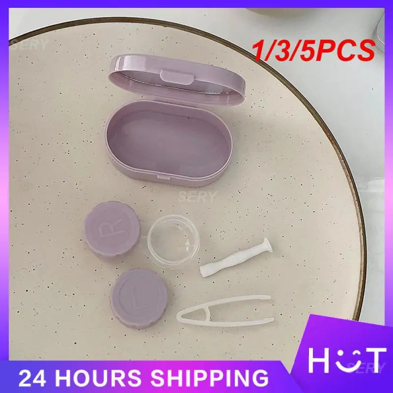 1/3/5PCS Contact Lens Box Prevent Leakage Solid Color Lens Cover Container Meitong Box Glasses And Accessories Glasses Accessory