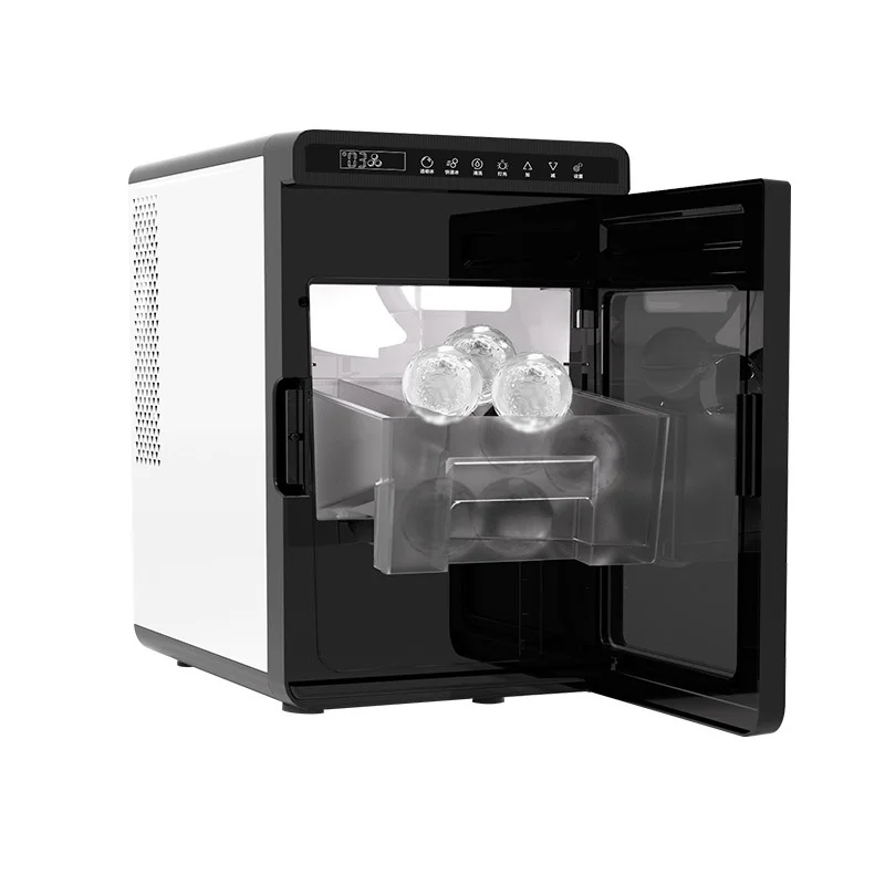 #Home-Use Spherical Ice Maker, Whiskey-Specific Ice Maker, 10KG/24H, Makes 2 Cubes Per Cycle, Timer Function 220V