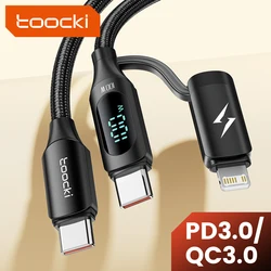 Toocki 고속 충전 라이트닝 케이블, USB C에서 C 타입 디스플레이 케이블, 삼성 S22, 화웨이, 레노버, 아이폰 14 용, 2 인 1, 100W