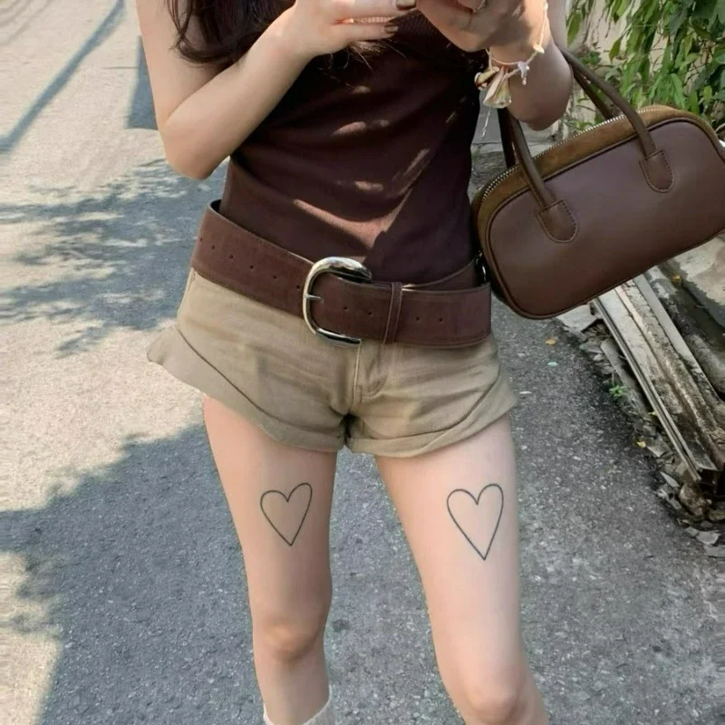 Cintura larga in pelle scamosciata da donna in pelle scamosciata design di lusso Harajuku gotico hot girls cintura in pelle Y2K con fibbia ad ardiglione