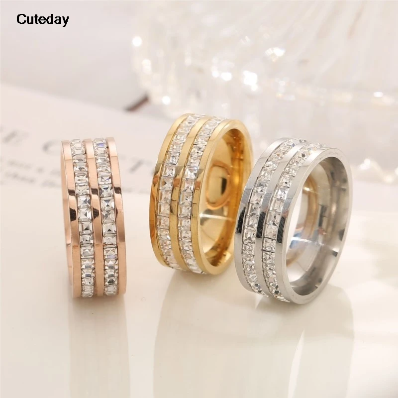 2024 Nwe Stainless Steel 18 K Gold Plated Sun Rings for Women Natural Stone Inlaid in Hollow Metal Texture Ring Trendy Jewelry