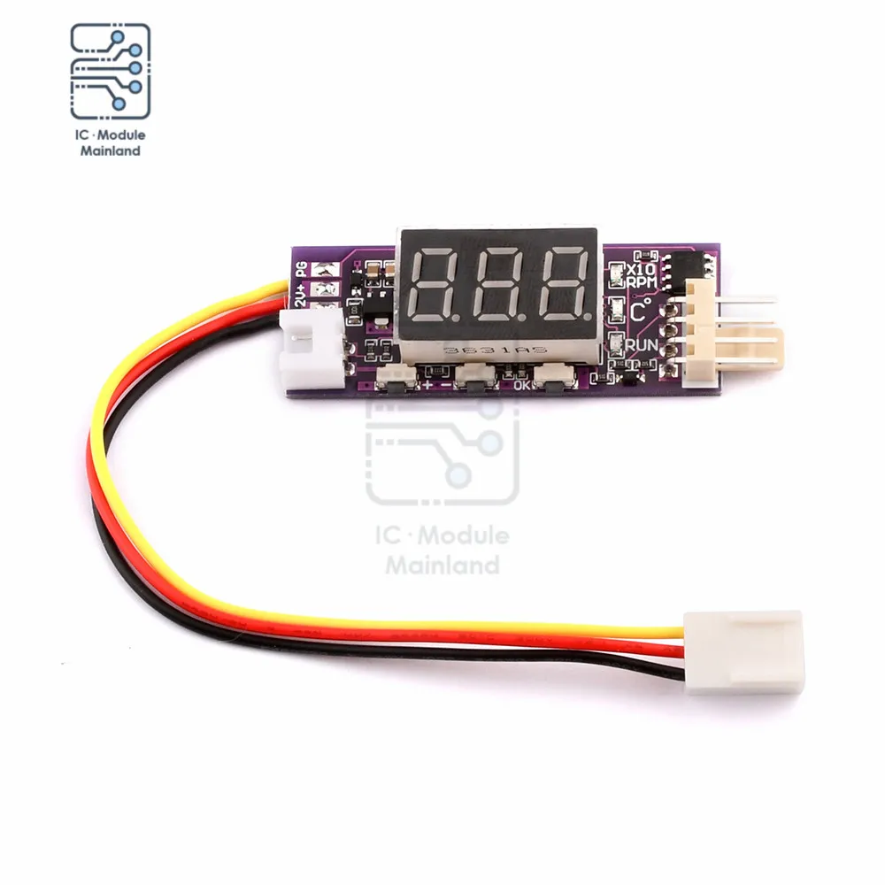 DC12V Small Four-Wire PWM Fan Temperature Control Speed Controller Temperature Speed Digital Display Support 3A Fan Shutdown