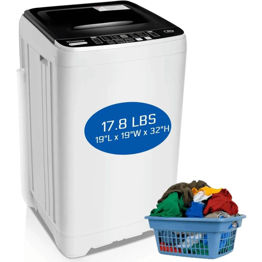 Portable Washing Machine, 17.8 LBS 2.4 Cu. Ft Washer for Home Use, Washing Machine with 10 Cycles