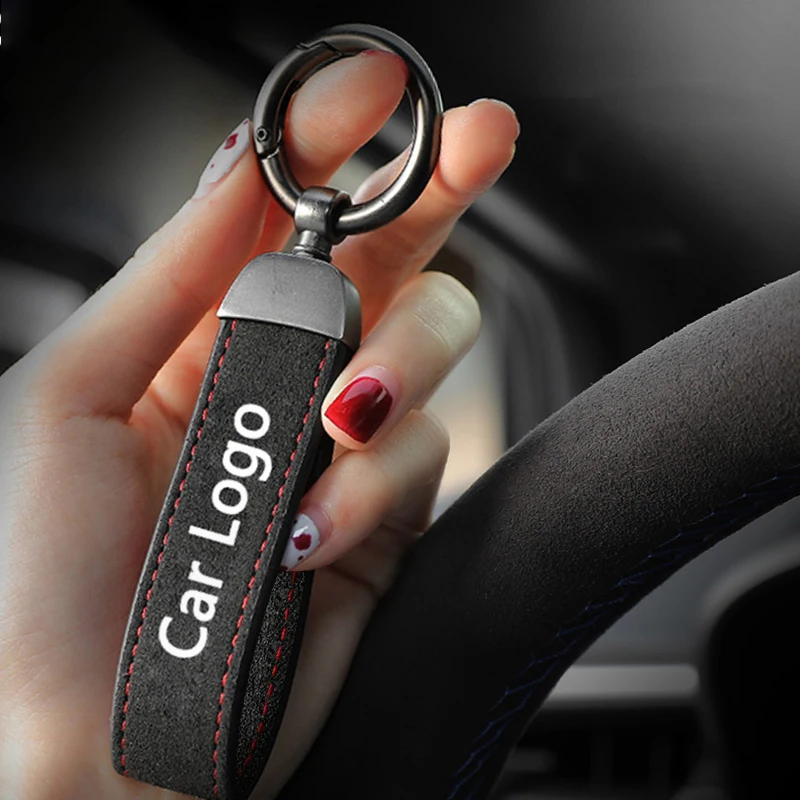 Suede Leather Car Keychain Keyring Auto Accessories for Nissan Qashqai J11tiida J10 Juke Sylphy Teana Altima X-TRAIL TIida Mura