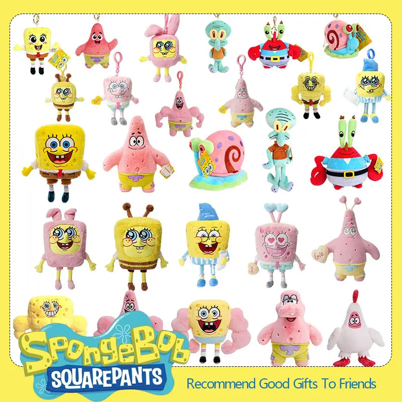 Anime Spongebob Squarepants Patrick Star Squidward Eugene H. Krabs Gary Kawaii Cartoon Stuffed Plush Toys Birthday Gift For Kids