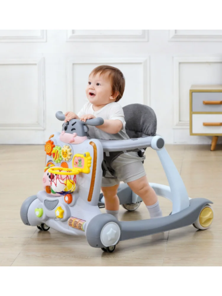 6-18 Monate altes Baby Anti-O-Bein Lauflernwagen Multifunktionaler Anti-Rutsch-Schiebewagen Baby-Gehhilfe Klappbar