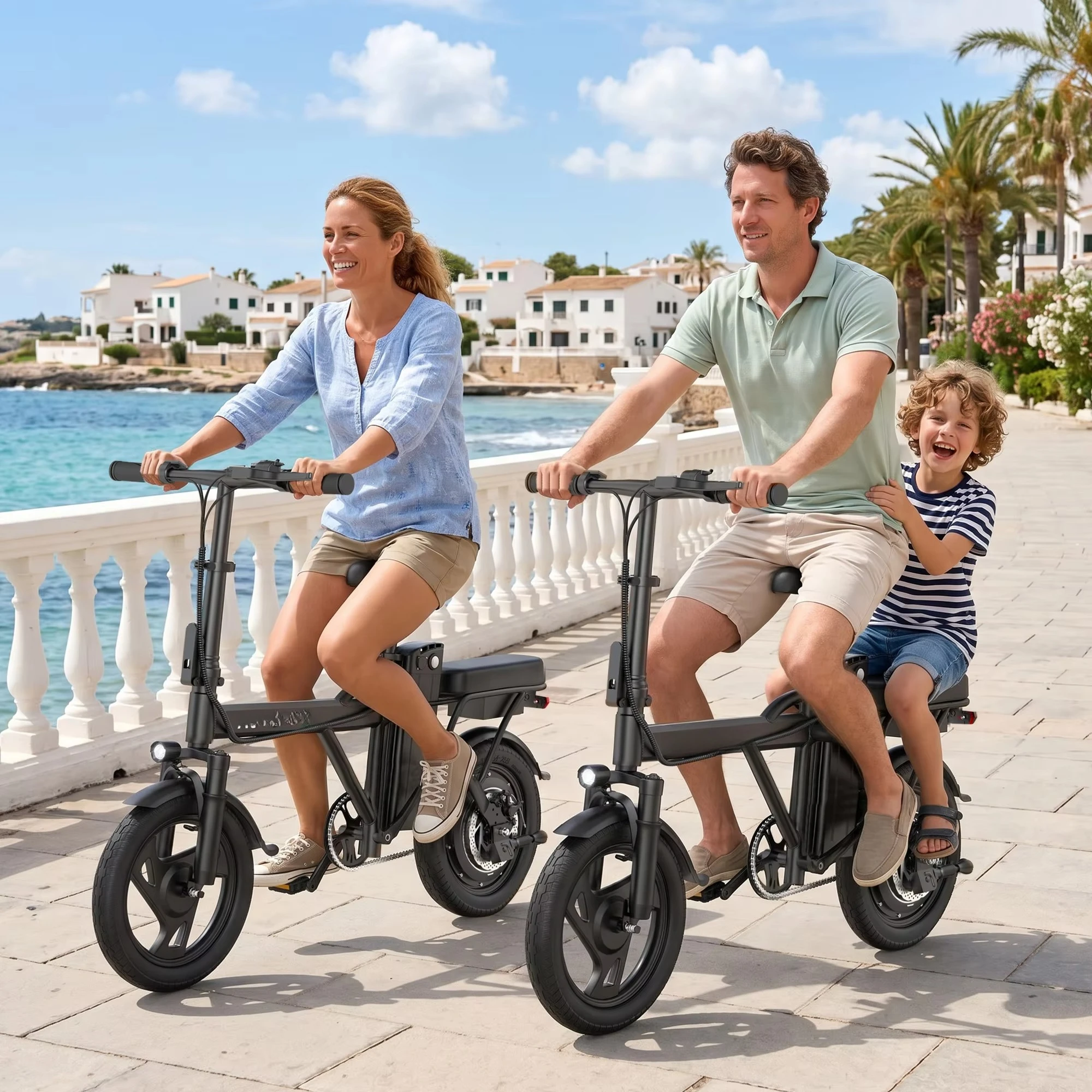 14 Inch Foldable E-bike 500W Motor High Torque Urban Electric Bike for Adults 10.4Ah Battery