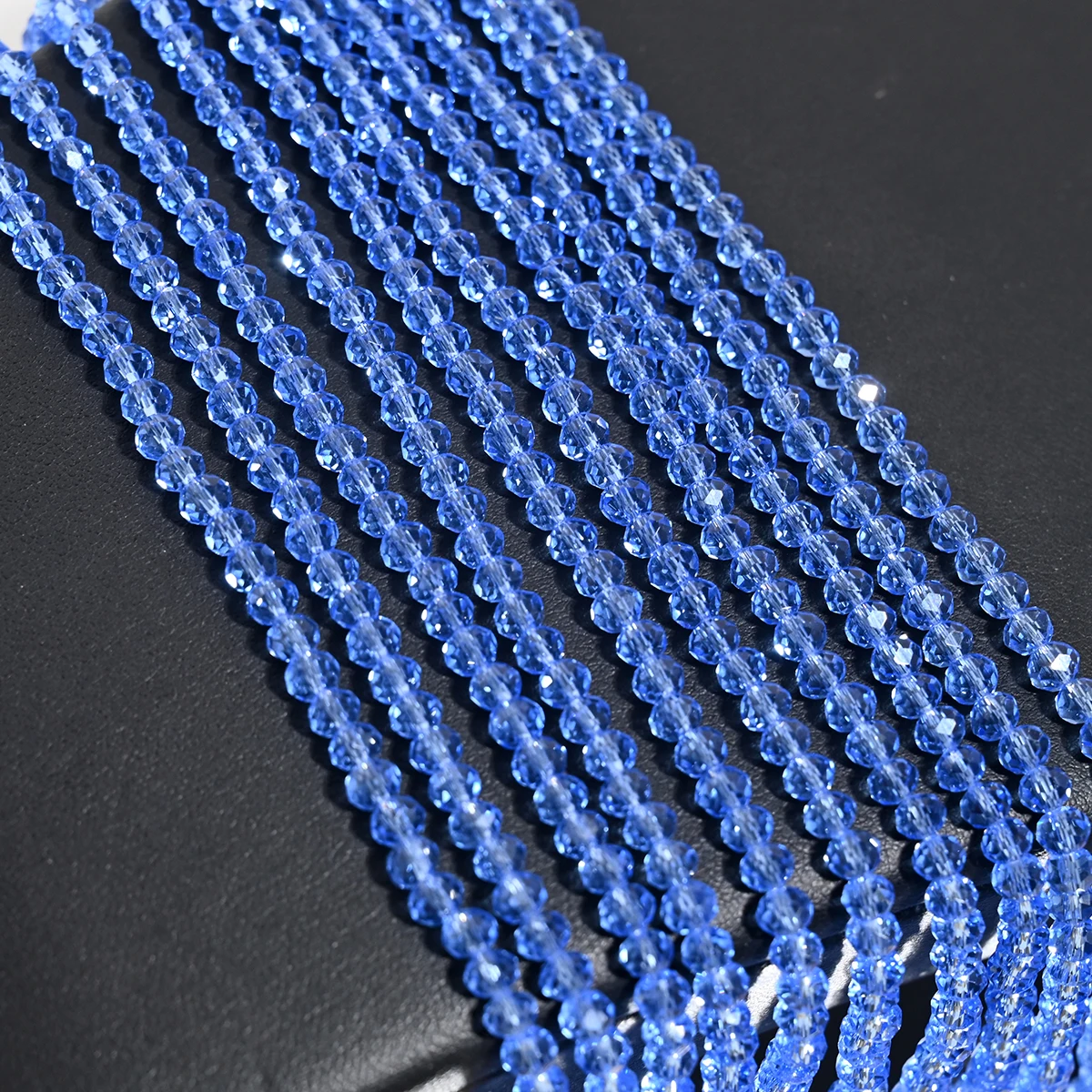 110 Stuks 4MM Kunstmatige Kristallen Glazen Kralen Platte Ronde Helder Facet Losse Spacer Bead voor Sieraden Maken DIY Armband ketting