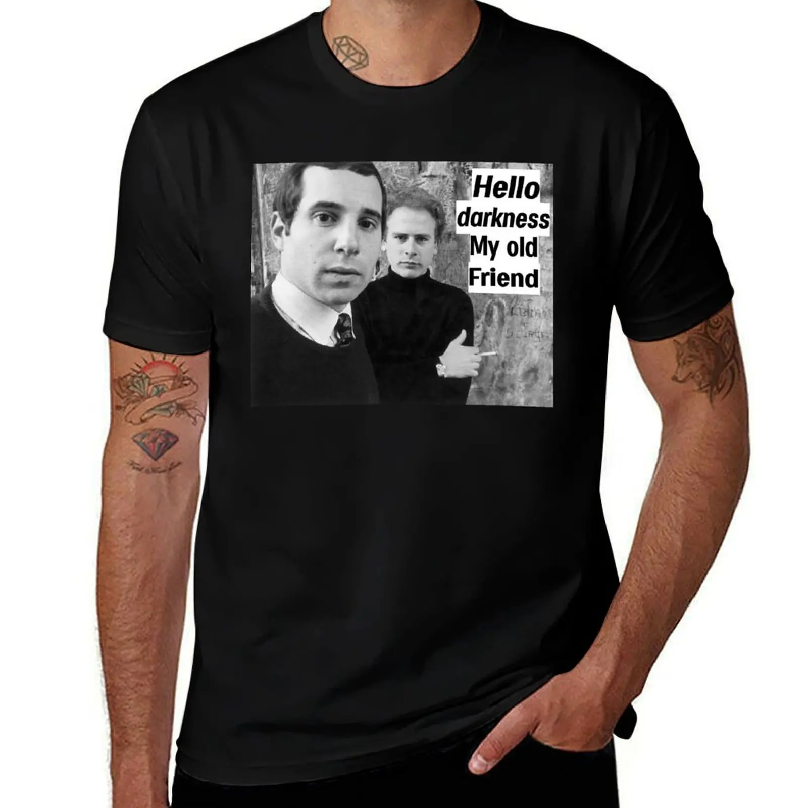 

Hello Darkness, My Old Friend T-Shirt shirts graphic tees oversized football t shirt workout shirts for men