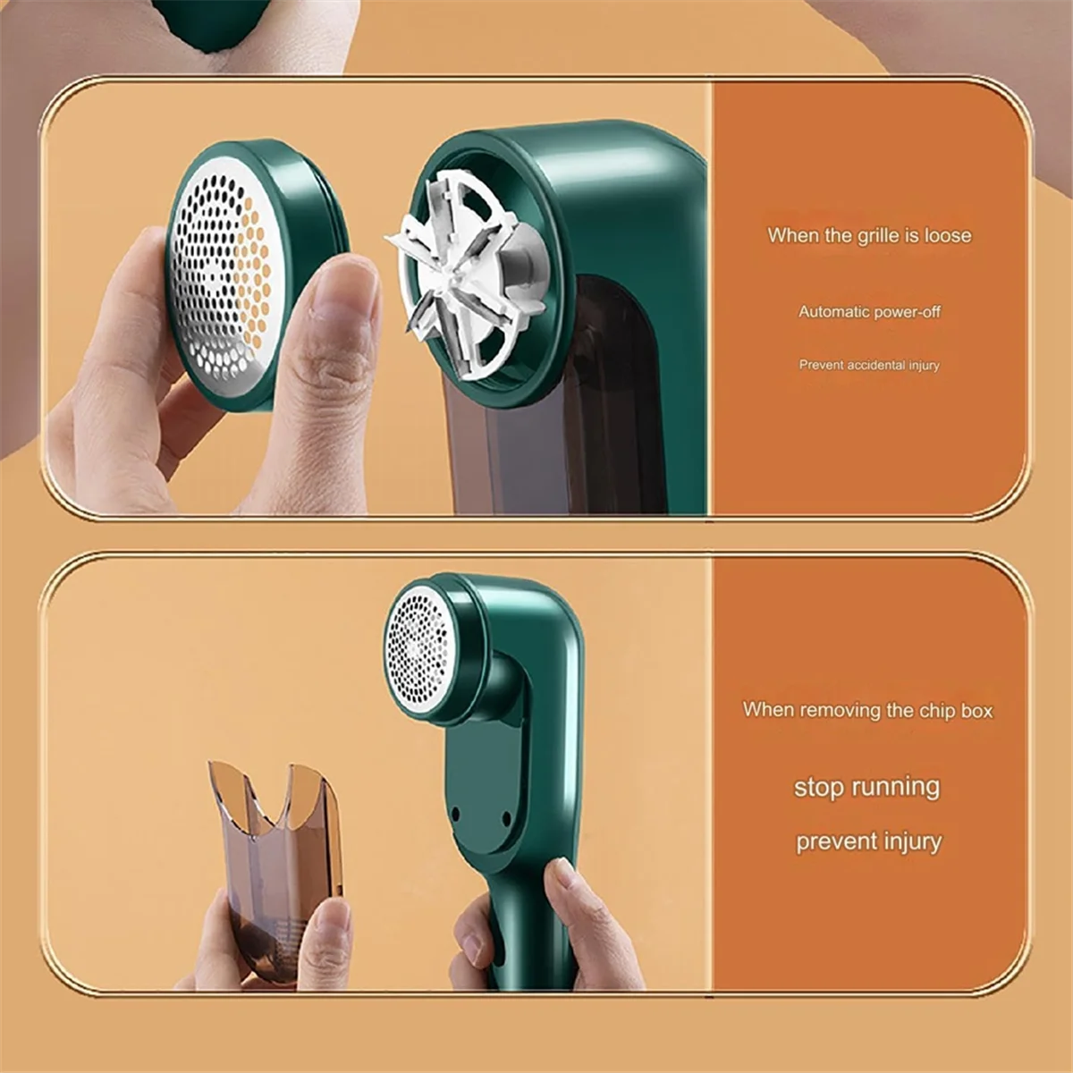 AUU-Electric Lint Remover Rechargeable,Lint Remover, Intelligent Digital Display Lints Shaver, Digital Power Displa Green