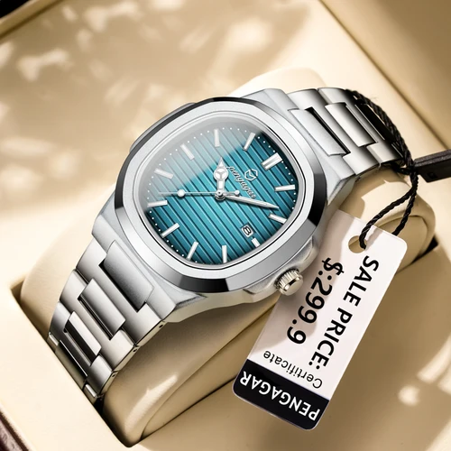 2025 nuevo Reloj militar de lujo para hombre, Reloj cuadrado resistente al agua con fecha luminosa y semana para hombre, relojes de cuarzo de acero inoxidable para hombre, Reloj + caja