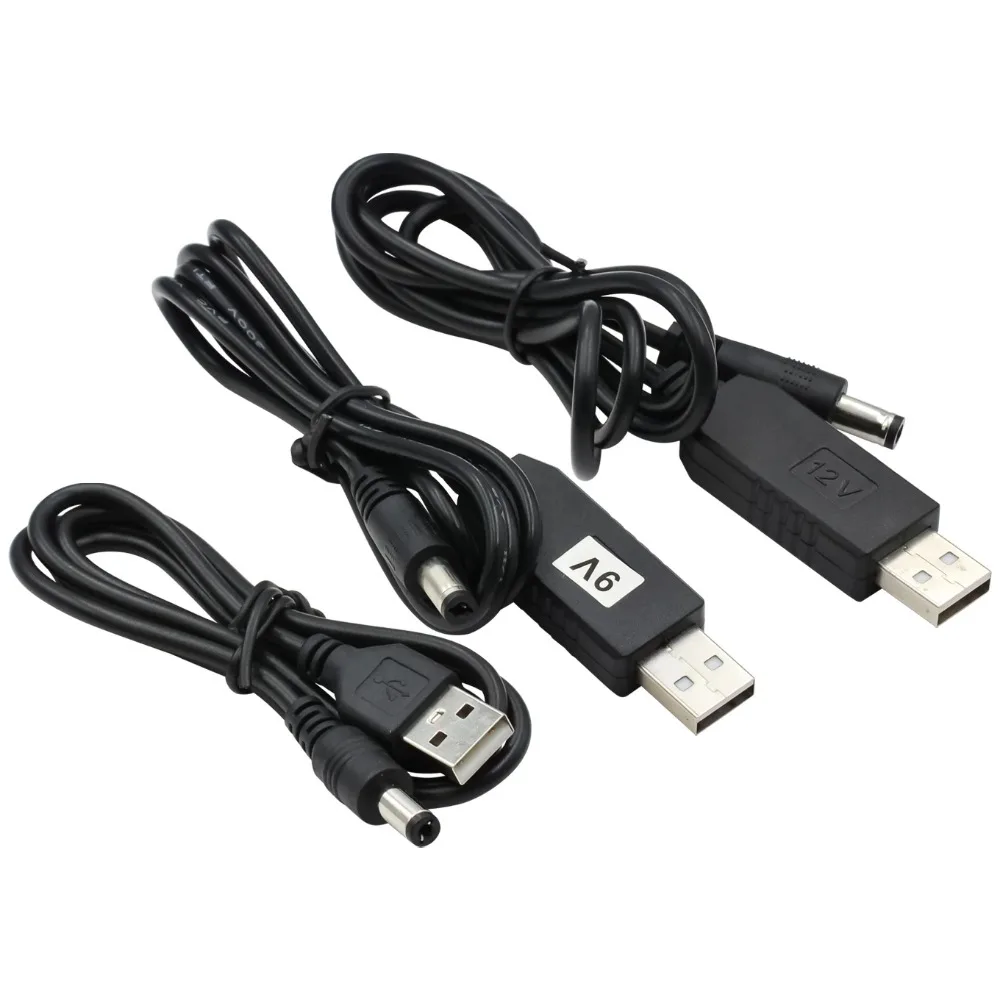 1pcs USB Power Boost Line Dc 5v To Dc 9v / 12v Step Up Module Usb Converter Adapter Cable 2.1x5.5mm Plug