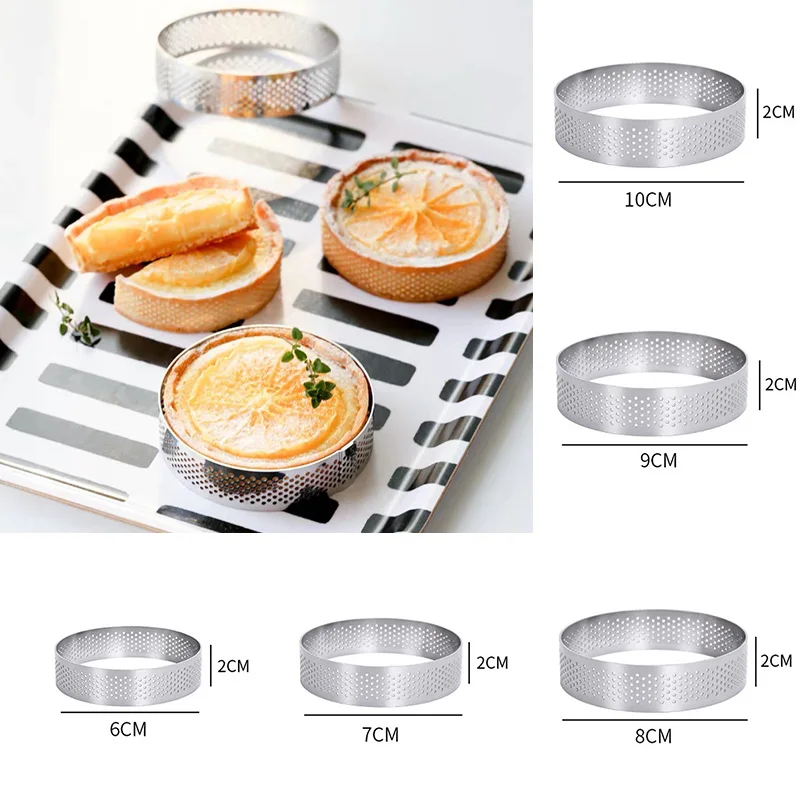 Round Stainless Steel Biscuit Mold Tart Mould Dumpling Skin Cutting Mold Diy Pastry Cake Baking Tools Kitchen Baking Gadget