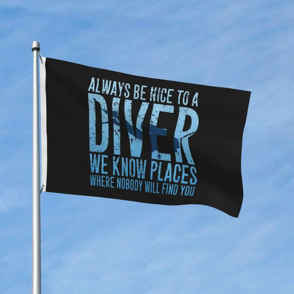 Scuba Diving Flag Double Sided Outdoor Banner Always Be Nice to a Diver Polyester Home Room Dorm Wall Decor 3x5 FT