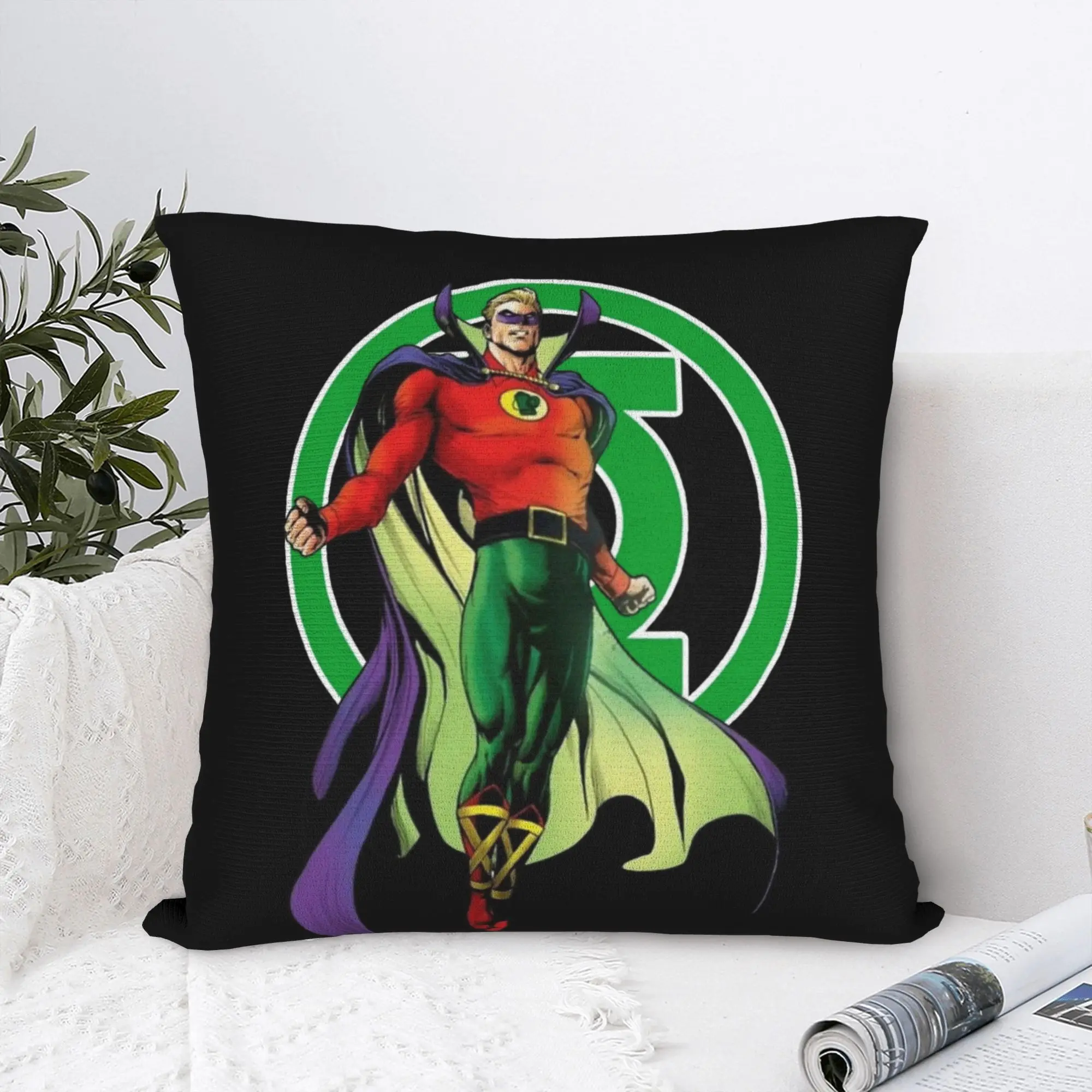 Greens Lanterns golden age  Square Pillow Case Cushion Cover Funny Zippered Decor Pillowcase for Living Room 45*45cm