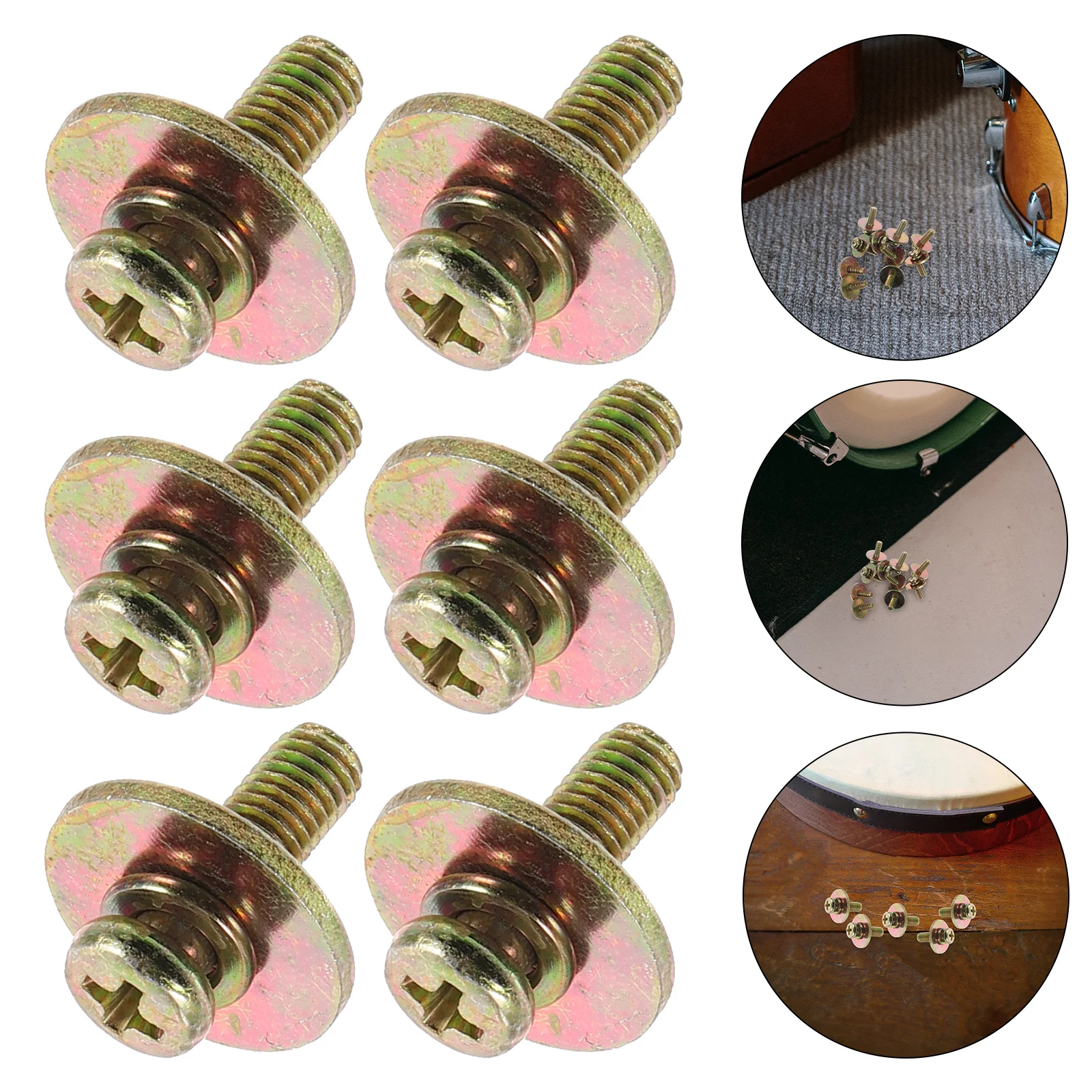 

20 Pcs Length Screws Drum Accessories Claw Lug Mounting Lugs Parts Tension Rods
