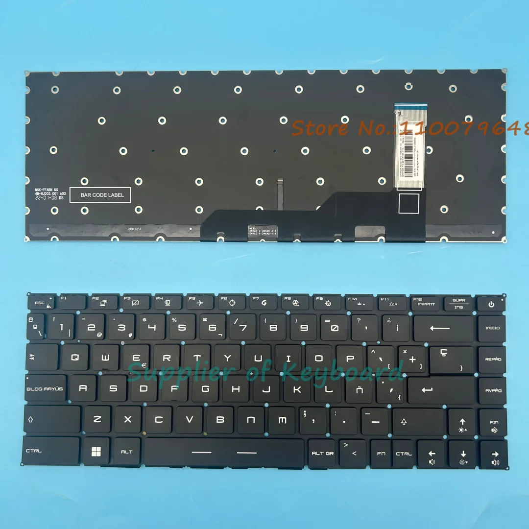 

NEW Latin Spanish/French Keyboard For MSI Modern 15 A11SBL A11ML A11SBU A11MU MS-1552 A4M MS-155K A5M MS-155L Laptop Backlit