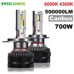 YHKOMS K5C K5F B50 H7 H4 LED Canbus 700W 500000LM H4 H11 H8 H9 H1 HB3 9005 HB4  LED Car Headlight Bulb Motorcycle 6000K 4300K