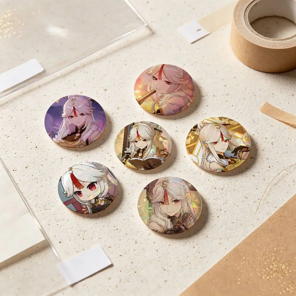 Ningguang Genshin Impact Badges 25 32 44 58 75 Mm Round Cosplay Pin Bag Decor Fans Collect Friends Gifts Brooch Souvenir
