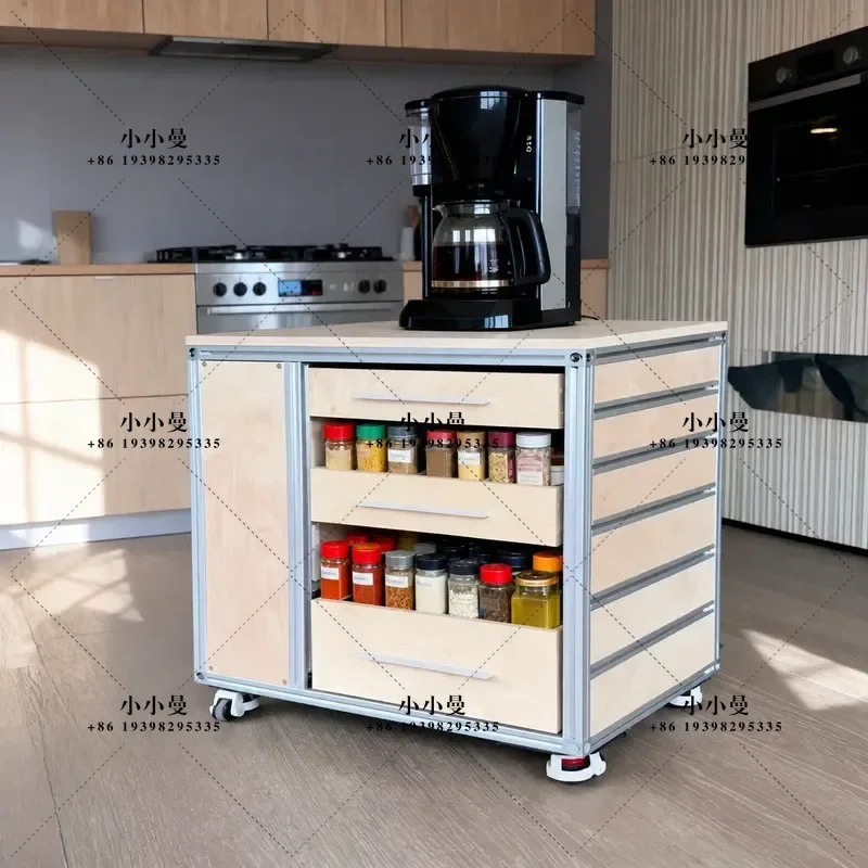 Cherry Wood Solid Wood Dining Side Cabinet Rotating Table Integrated Wall Mounted Living Room Kitchen Household Black Walnut