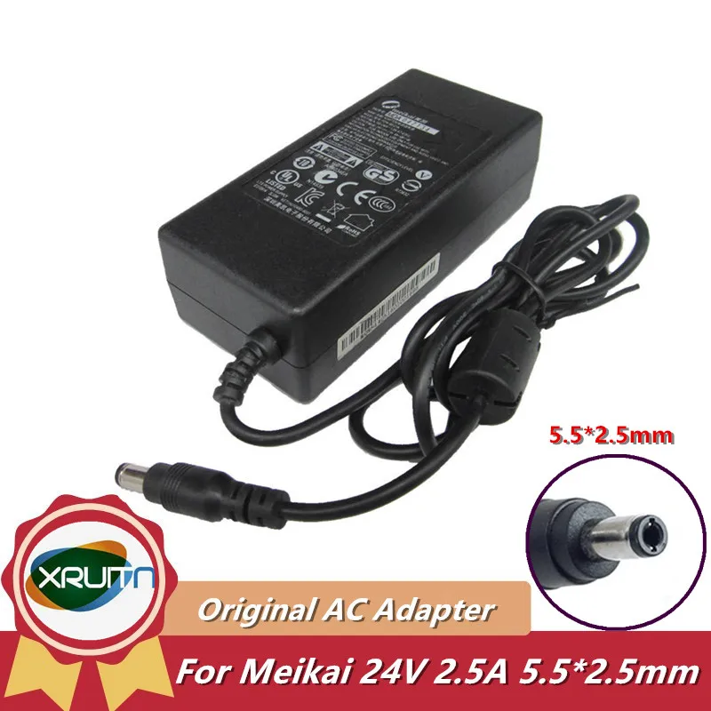 Genuine Meikai PDN-60-21A 24V 2.5A 5.5*2.5mm AC Adapter Charger 60W Power Supply