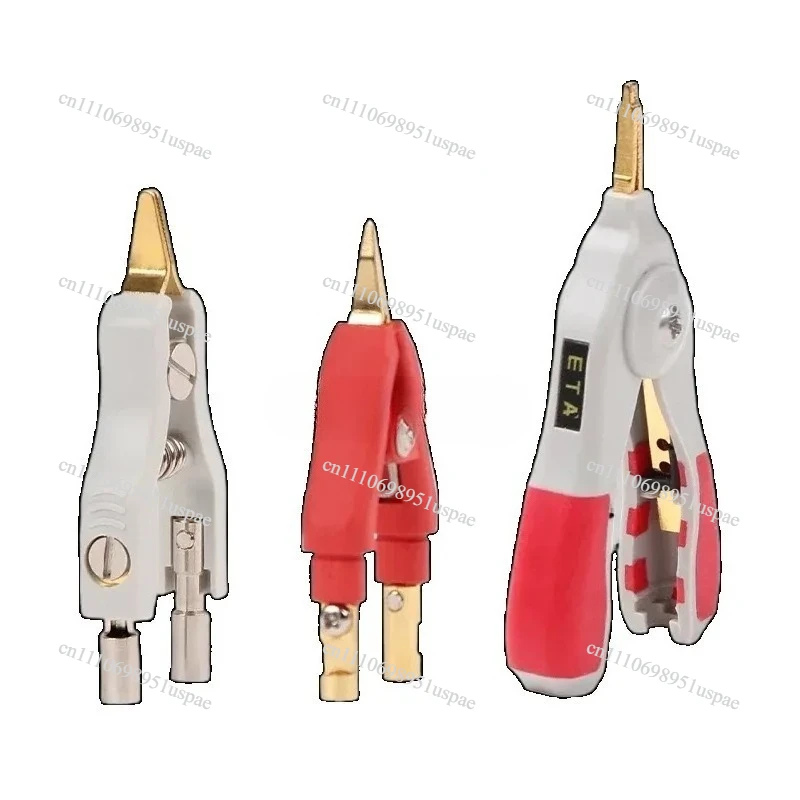 Suitable for ETA3105 Test Clamp, Pointed Tip, Pure Copper, Gold-plated 4-wire Clamp, Four Terminal Resistance Clamp