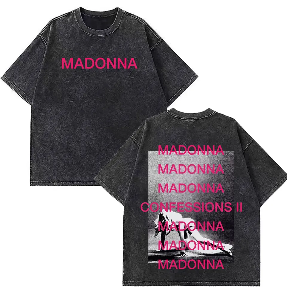 Madonna CONFESSIONS II Album Tour 2026 Print Vintage Washed T