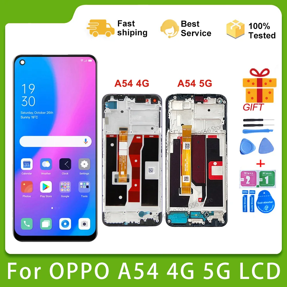 

Original For OPPO A54 4G CPH2239 LCD Display Touch Screen Digitizer Assembly For Oppo A54 5G CPH2195 Display With Frame Replace