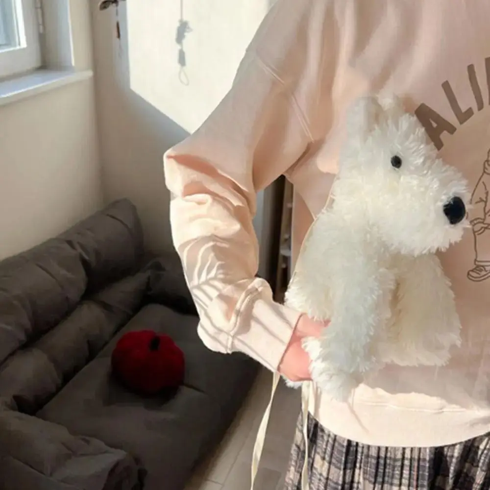 

Милая сумка через плечо для щенка Вест-хайленд, пушистая сумка через плечо Kawaii, сумка для собак для девочек