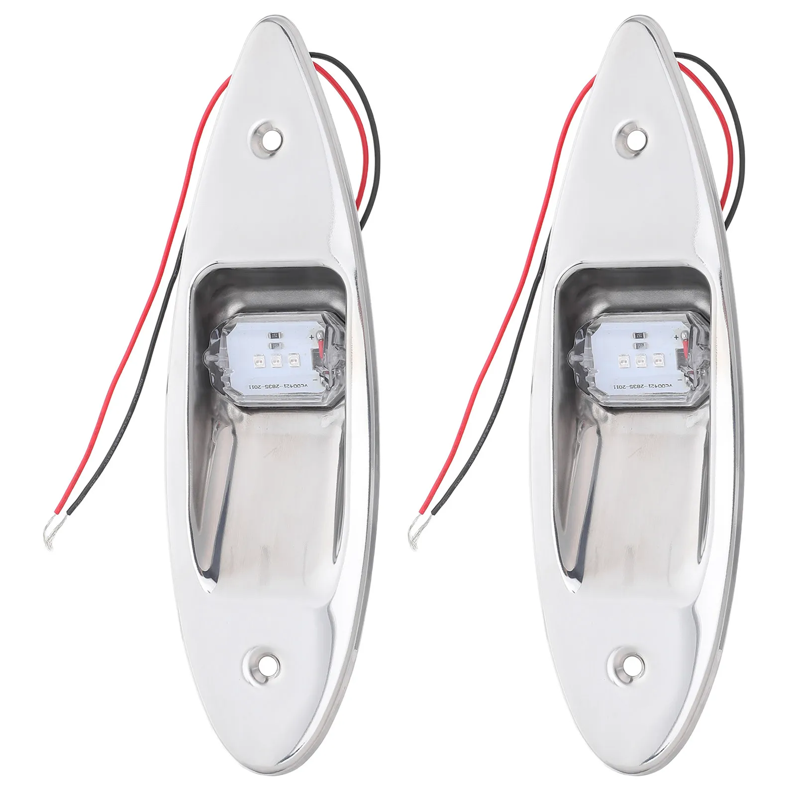 

2Pcs LED Boat Lights Navigation Flush Mount Waterproof Stainless Steel Red Green Running Lights for Marine Vessel Bow Siding