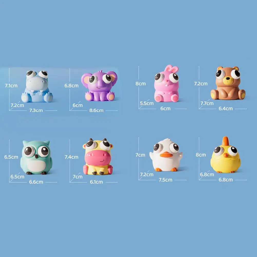 Tier Pinch Toy Popping Eyes Slow Rebound Stress Relief Slow Rebound Pinch Toy Bunny Owl Duck Cow Bear Squishes Squeeze Toy