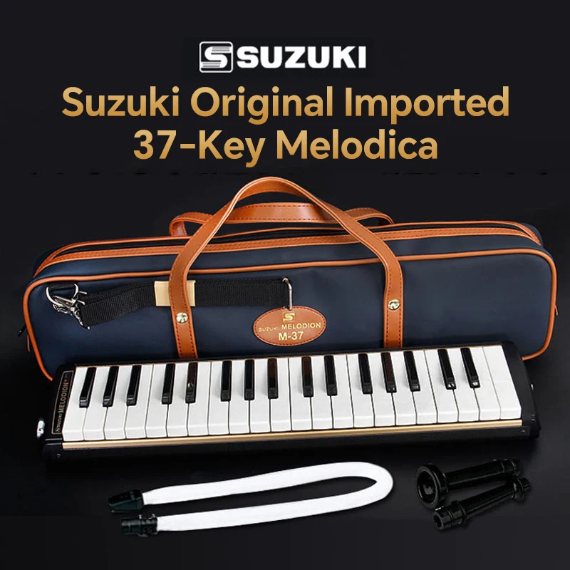 SUZUKI Melodica Instrument 37-Keys Original Imported Tubes Mouthpiece Air Piano Pianica Keyboard Musical Instrument Carrying Bag